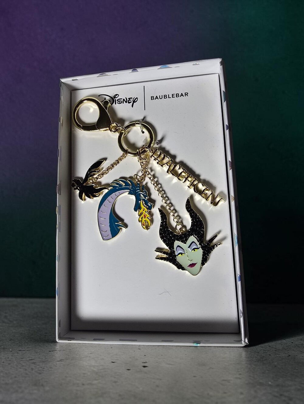Disney x BaubleBar Maleficent Villains Bag Charm Keychain Nwt